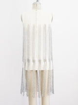 Waterfall Beaded White Mini Dress arcadeshops.com