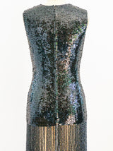 Black Sequin Fringed Mini Dress arcadeshops.com