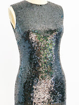 Black Sequin Fringed Mini Dress arcadeshops.com