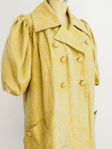 Gold Brocade Puff Sleeve Jacket Jacket arcadeshops.com