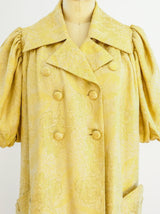 Gold Brocade Puff Sleeve Jacket Jacket arcadeshops.com
