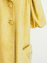 Gold Brocade Puff Sleeve Jacket Jacket arcadeshops.com