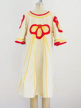 Flower Applique Cotton Caftan Dress arcadeshops.com