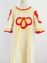 Flower Applique Cotton Caftan Dress arcadeshops.com