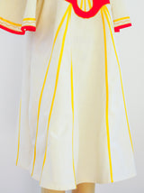 Flower Applique Cotton Caftan Dress arcadeshops.com