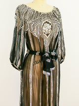 Sequin Embellished Silk Chiffon Dress Dress arcadeshops.com