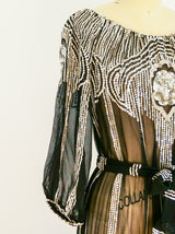 Sequin Embellished Silk Chiffon Dress Dress arcadeshops.com