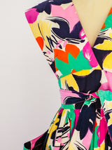 Victor Costa Floral Cotton Wrap Jumper Dress arcadeshops.com
