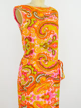 1960's Paisley Mini Dress with Matching Bag Dress arcadeshops.com