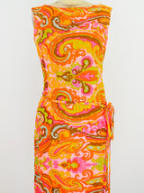 1960's Paisley Mini Dress with Matching Bag Dress arcadeshops.com