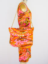 1960's Paisley Mini Dress with Matching Bag Dress arcadeshops.com