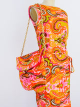 1960's Paisley Mini Dress with Matching Bag Dress arcadeshops.com