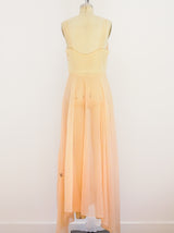 Peach Mesh Nightgown with Sequins Dress arcadeshops.com