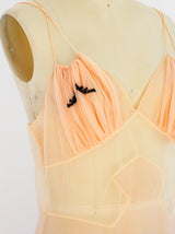 Peach Mesh Nightgown with Sequins Dress arcadeshops.com