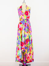 Adele Simpson Floral Halter Gown Dress arcadeshops.com