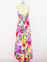 Adele Simpson Floral Halter Gown Dress arcadeshops.com