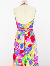 Adele Simpson Floral Halter Gown Dress arcadeshops.com