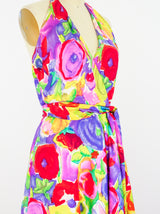 Adele Simpson Floral Halter Gown Dress arcadeshops.com