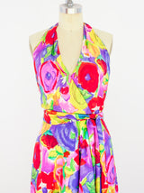 Adele Simpson Floral Halter Gown Dress arcadeshops.com