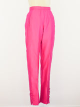 Donna Karan Fuchia Raw Silk Pants Pants arcadeshops.com