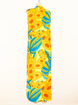 1960's Tropical Floral Sleeveless Maxi Dress Dress arcadeshops.com