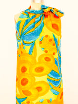 1960's Tropical Floral Sleeveless Maxi Dress Dress arcadeshops.com