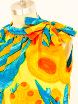 1960's Tropical Floral Sleeveless Maxi Dress Dress arcadeshops.com