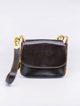 1970's Gucci Brown Leather Saddle Bag Accessory arcadeshops.com