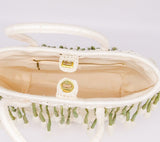 1960's Raffia Bag with Flower Fringe Accessory arcadeshops.com