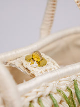 1960's Raffia Bag with Flower Fringe Accessory arcadeshops.com