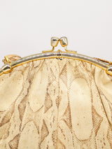 Judith Leiber Gold Snakeskin Convertible Clutch Accessory arcadeshops.com