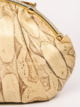 Judith Leiber Gold Snakeskin Convertible Clutch Accessory arcadeshops.com