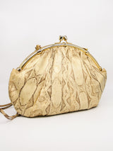 Judith Leiber Gold Snakeskin Convertible Clutch Accessory arcadeshops.com