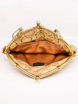 Judith Leiber Gold Snakeskin Convertible Clutch Accessory arcadeshops.com