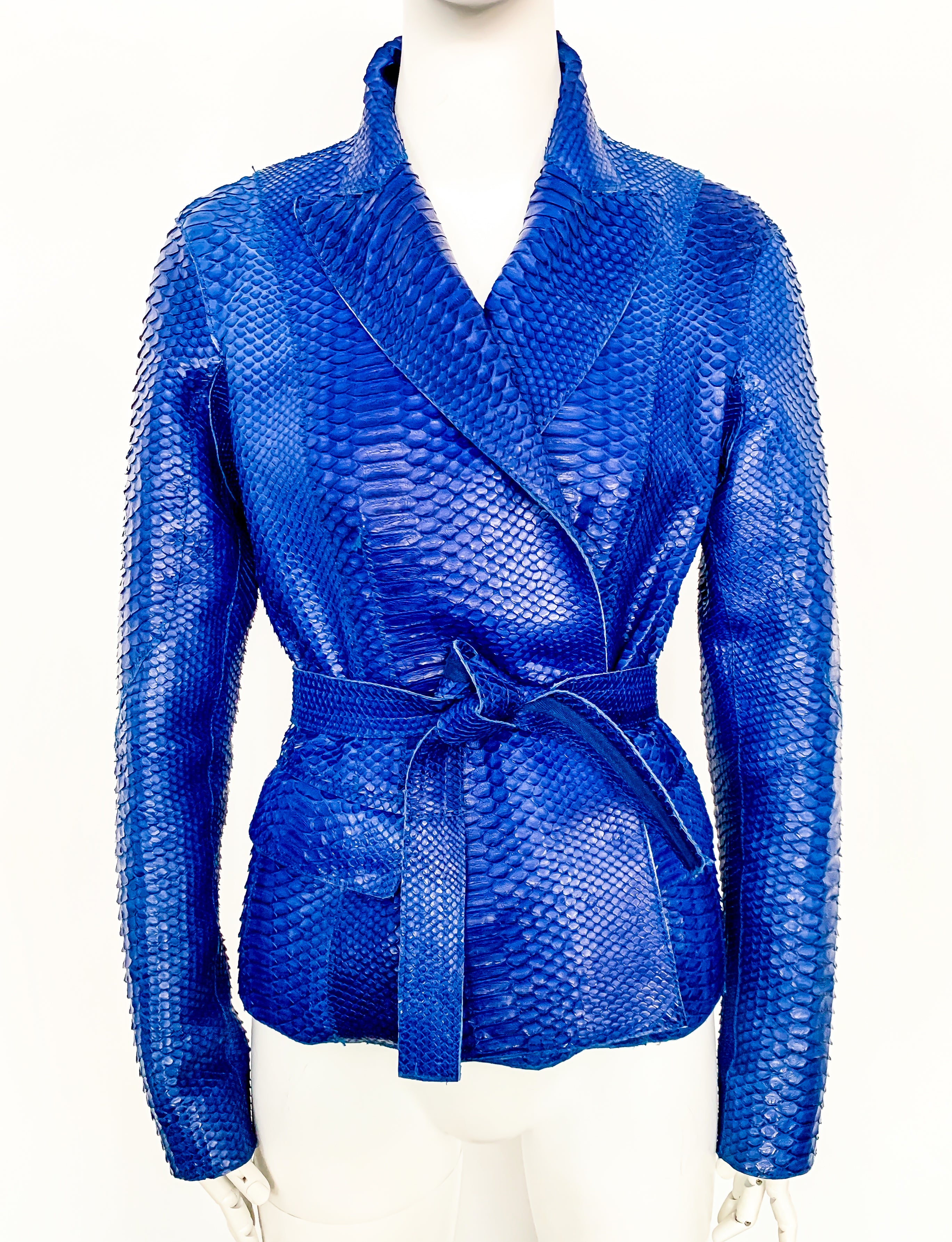 Donna Karan Blue Snakeskin Jacket