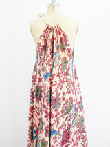 Bird Print Red Sleeveless Caftan Dress arcadeshops.com