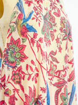 Bird Print Red Sleeveless Caftan Dress arcadeshops.com