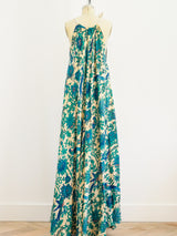 Bird Print Beige Sleeveless Caftan Dress arcadeshops.com