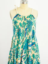 Bird Print Beige Sleeveless Caftan Dress arcadeshops.com