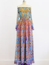 Sheer Floral Maxi Dress Dress arcadeshops.com