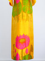 Thai Silk Waterlily Print Caftan Dress arcadeshops.com