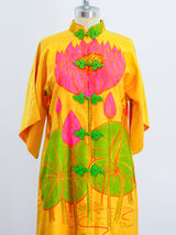 Thai Silk Waterlily Print Caftan Dress arcadeshops.com