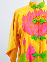 Thai Silk Waterlily Print Caftan Dress arcadeshops.com