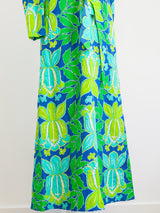 Lotus Printed Cotton Belted Caftan Dress arcadeshops.com