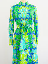 Lotus Printed Cotton Belted Caftan Dress arcadeshops.com