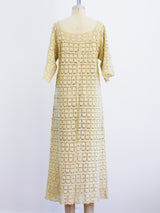 Beige Crochet Lace Maxi Dress arcadeshops.com