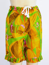 Saks Printed Crop Top Ensemble Two Piece arcadeshops.com