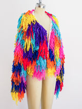 Custom Rainbow Yarn Crochet Jacket arcadeshops.com