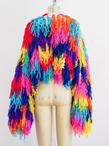 Custom Rainbow Yarn Crochet Jacket arcadeshops.com