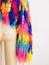 Custom Rainbow Yarn Crochet Jacket arcadeshops.com